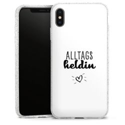 Silikon Glitter Case transparent-silber