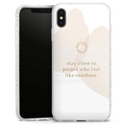 Silikon Glitter Case transparent-silber