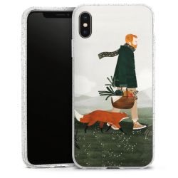 Silikon Glitter Case transparent-silber