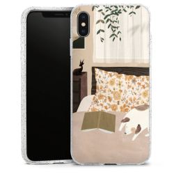 Silikon Glitter Case transparent-silber