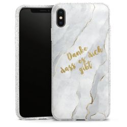 Silikon Glitter Case transparent-silber