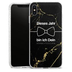 Silikon Glitter Case transparent-silber