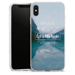 Silikon Glitter Case transparent-silber