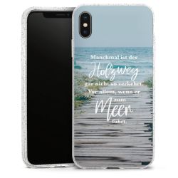 Silikon Glitter Case transparent-silber