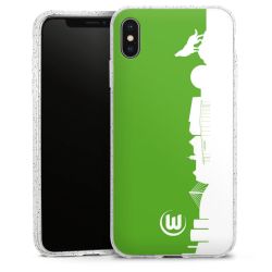 Silikon Glitter Case transparent-silber