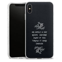 Silikon Glitter Case transparent-silber