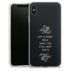 Silikon Glitter Case transparent-silber