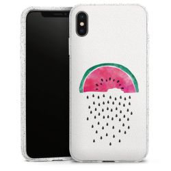 Silikon Glitter Case transparent-silber