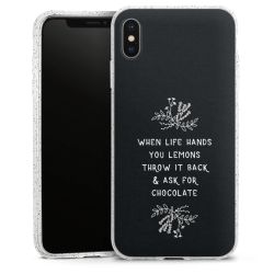 Silikon Glitter Case transparent-silber