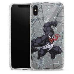 Silikon Glitter Case transparent-silber