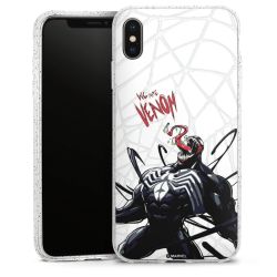 Silikon Glitter Case transparent-silber