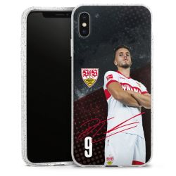 Silikon Glitter Case transparent-silber