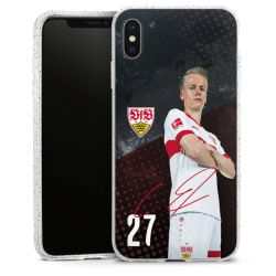 Silikon Glitter Case transparent-silber