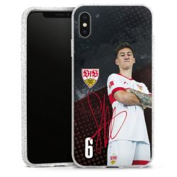 Silikon Glitter Case transparent-silber