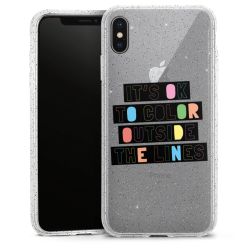 Silikon Glitter Case transparent-silber
