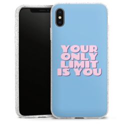 Silikon Glitter Case transparent-silber