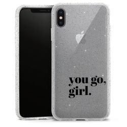 Silikon Glitter Case transparent-silber