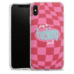 Silikon Glitter Case transparent-silber