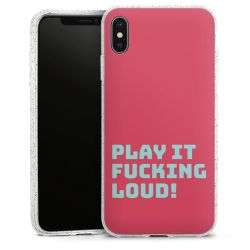 Silikon Glitter Case transparent-silber