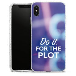 Silikon Glitter Case transparent-silber