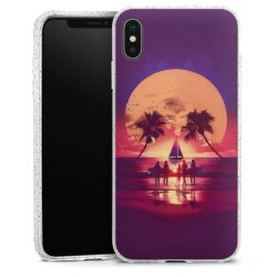 Silikon Glitter Case transparent-silber