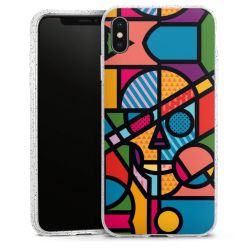 Silikon Glitter Case transparent-silber