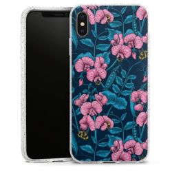 Silikon Glitter Case transparent-silber