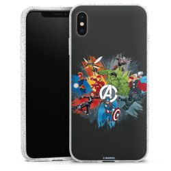 Silikon Glitter Case transparent-silber