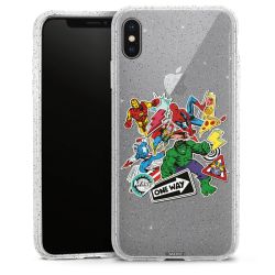 Silikon Glitter Case transparent-silber