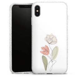 Silikon Glitter Case transparent-silber