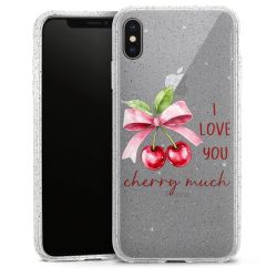 Silikon Glitter Case transparent-silber