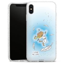 Silikon Glitter Case transparent-silber