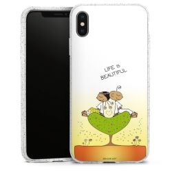 Silikon Glitter Case transparent-silber