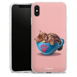 Silikon Glitter Case transparent-silber