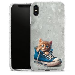 Silikon Glitter Case transparent-silber