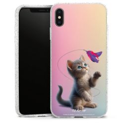 Silikon Glitter Case transparent-silber