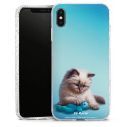 Silikon Glitter Case transparent-silber