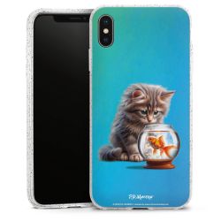 Silikon Glitter Case transparent-silber