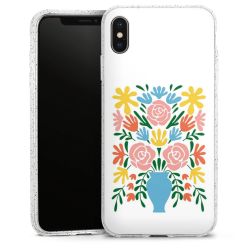 Silikon Glitter Case transparent-silber