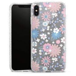 Silikon Glitter Case transparent-silber