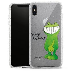 Silikon Glitter Case transparent-silber