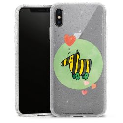 Silikon Glitter Case transparent-silber