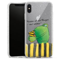 Silikon Glitter Case transparent-silber