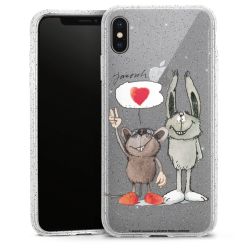 Silikon Glitter Case transparent-silber