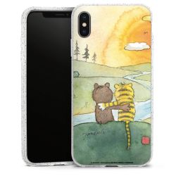 Silikon Glitter Case transparent-silber