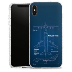 Silikon Glitter Case transparent-silber