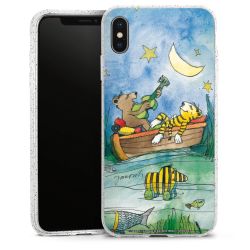 Silikon Glitter Case transparent-silber