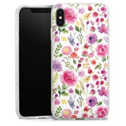 Silikon Glitter Case transparent-silber