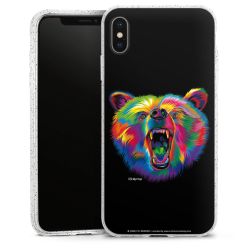 Silikon Glitter Case transparent-silber