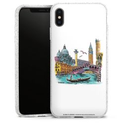 Silikon Glitter Case transparent-silber